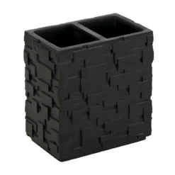 Petra bicchiere bagno in poliresina nera 10.8x6.8 h11.5 cm