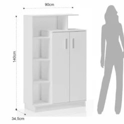 Petra scarpiera / libreria / dispensa finitura larice bianco 90x34.5xh140 cm