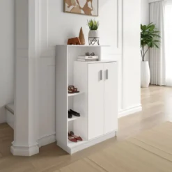 Petra scarpiera / libreria / dispensa finitura larice bianco 90x34.5xh140 cm
