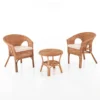 Pienza set living da interno/esterno portonovo in rattan colore naturale 2 poltrone con cuscini in cotone e tavolino