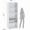 Pier big libreria alta finitura larice bianco e frontali cemento 80x35.5xh201 cm
