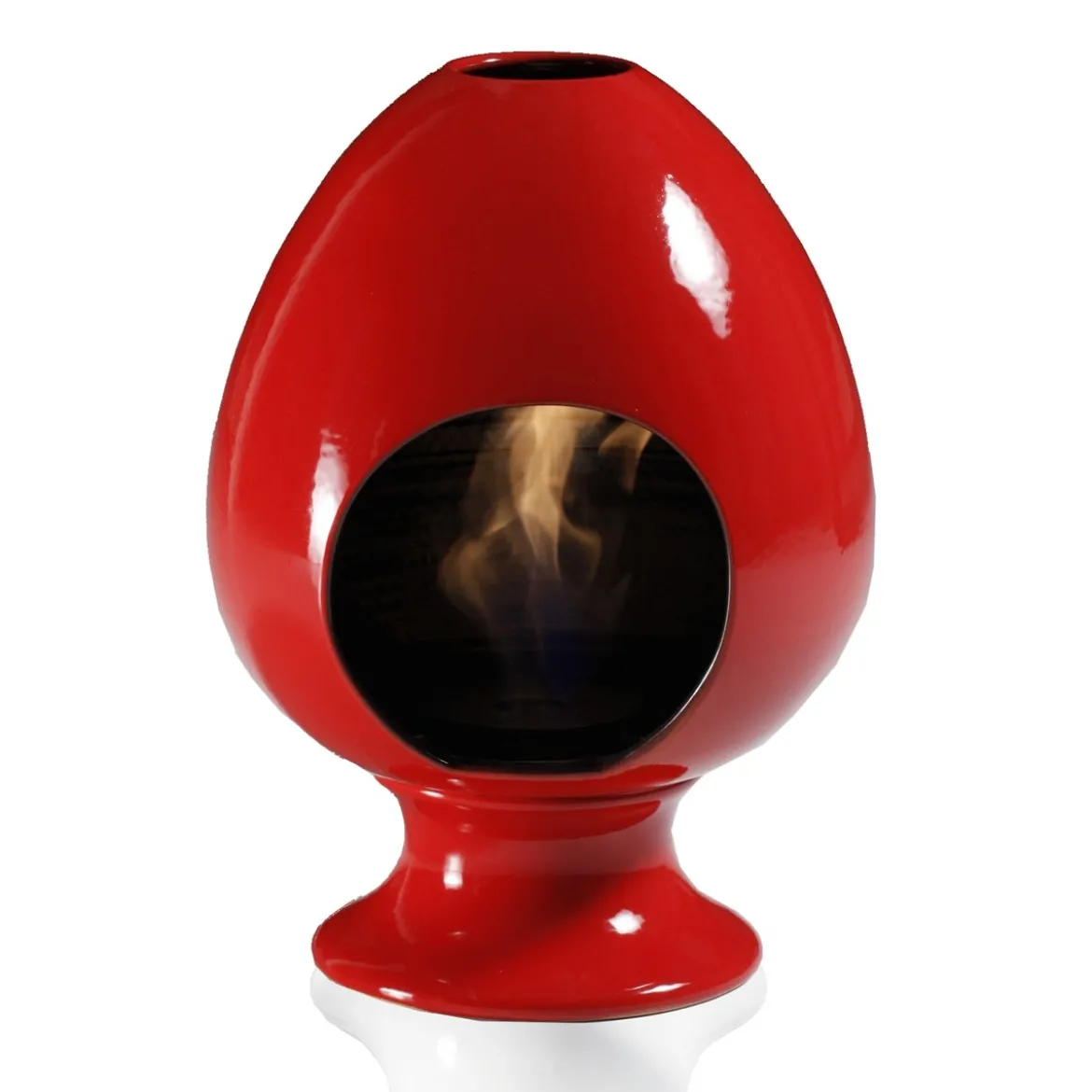 Pigna red camino a bioetanolo in ceramica realizzato a mano non necessita di canna fumaria cm. h50 d35 made in italy