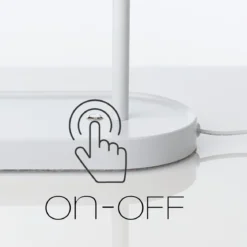 Pogo gigo lampada da tavolo in acciaio bianco opaco accensione touch con presa usb 26x14 h33 cm