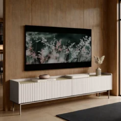 Porta TV MALENA colore Beige opaco Rovere Scandi H502 L153 P38