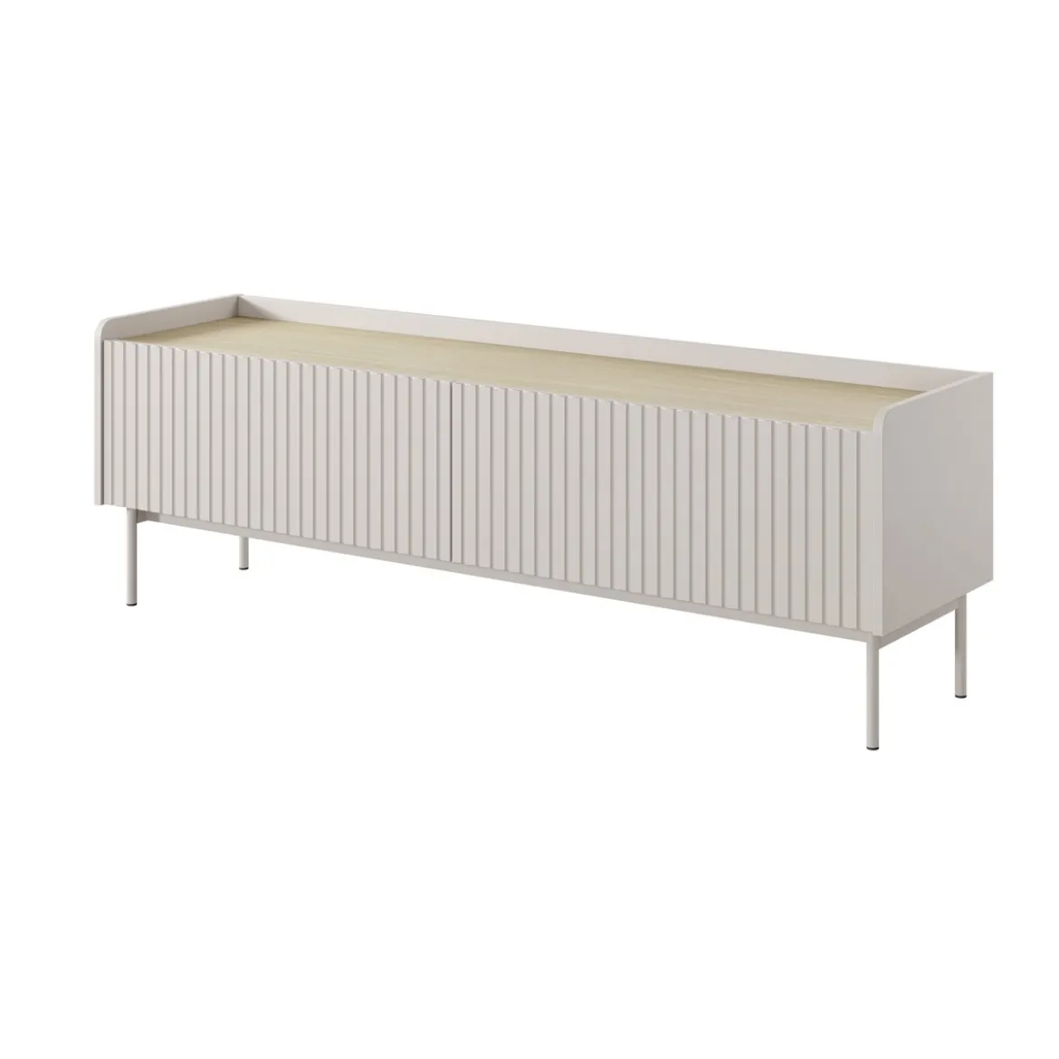 Porta TV MALENA colore Beige opaco Rovere Scandi H502 L153 P38