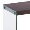 Porta TV NANCY DARK WOOD vetro temperato ripiani legno MDF noce scuro H45 L120 P29,5