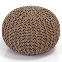 Posh beige pouf 100% cotone beige d43xh34 cm