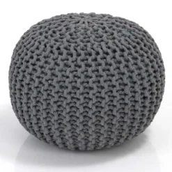 Posh light grey pouf 100% cotone grigio chiaro d43xh34 cm