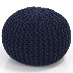 Posh navy pouf 100% cotone blu scuro d43xh34 cm