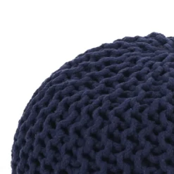 Posh navy pouf 100% cotone blu scuro d43xh34 cm