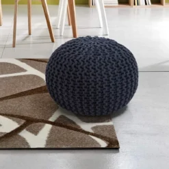 Posh navy pouf 100% cotone blu scuro d43xh34 cm