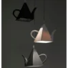 Pot lampadario in resina nera bianca e grigia h100 d35 cm