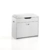 Pratiko-b scarpiera / panca in mdf laccata bianco opaco 1 anta e 1 vano contenitore 60x30xh55 cm