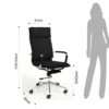 Premier black sedia da ufficio regolabile e girevole in pelle sintetica nera con ruote 57x66 h110/120 cm