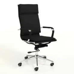 Premier black sedia da ufficio regolabile e girevole in pelle sintetica nera con ruote 57x66 h110/120 cm