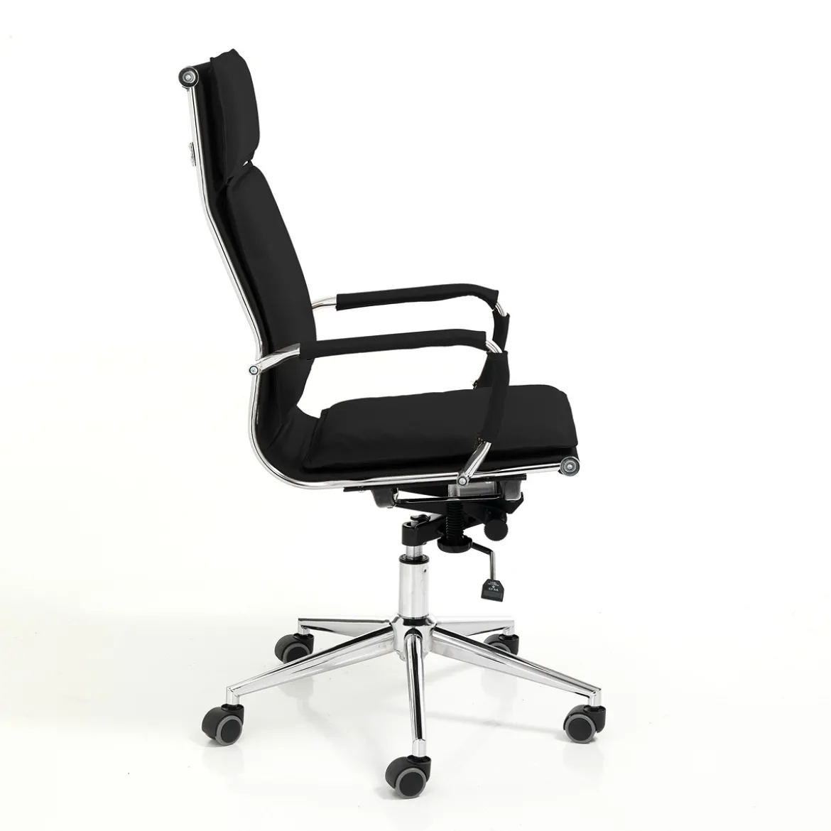 Premier black sedia da ufficio regolabile e girevole in pelle sintetica nera con ruote 57x66 h110/120 cm