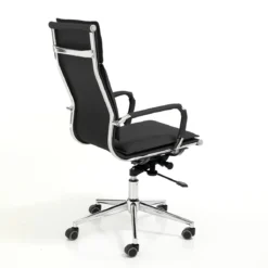 Premier black sedia da ufficio regolabile e girevole in pelle sintetica nera con ruote 57x66 h110/120 cm