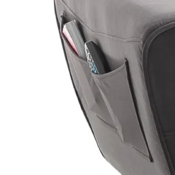 Premier divano letto braccioli con tasche tessuto microfibra grigio scuro