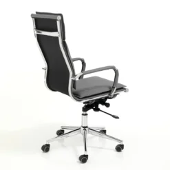 Premier grey poltrona da ufficio regolabile e girevole in pelle sintetica grigia con ruote 57x66 h110/120 cm