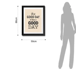 Quadro it's a good day… cornice laccata nera cm h66 l50 p25
