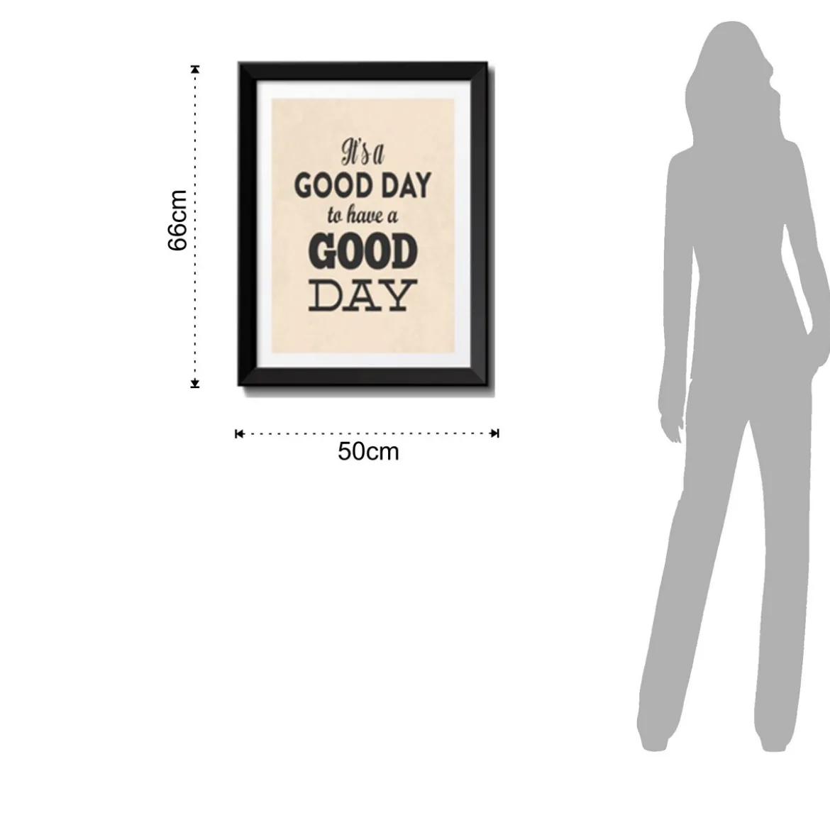 Quadro it's a good day… cornice laccata nera cm h66 l50 p25