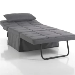 Quick longue kappa pouf trasformabile letto in tessuto grigio 95x70xh40 cm