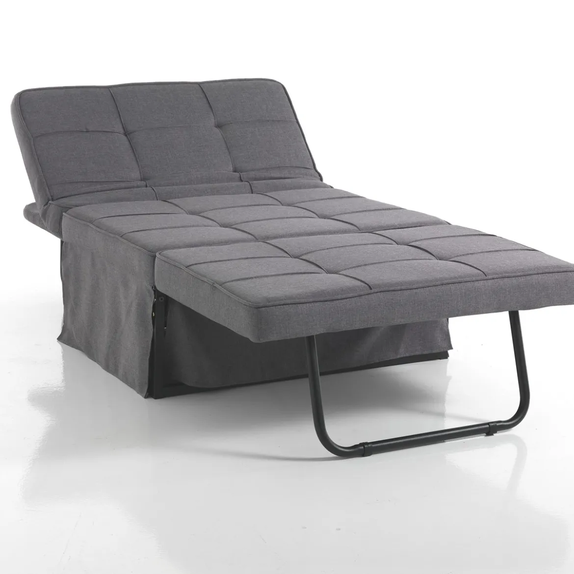 Quick longue kappa pouf trasformabile letto in tessuto grigio 95x70xh40 cm