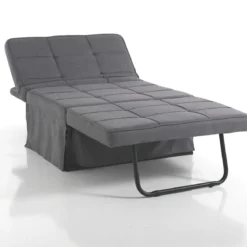 Quick longue kappa pouf trasformabile letto in tessuto grigio 95x70xh40 cm
