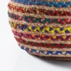 Rainbow pouf a rivestimento juta e cotone multicolore d50xh35 cm