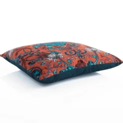 Raja 1 cuscino rivestimento 100% cotone a fantasia colore corallo cm 45x45