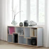 Random-a libreria bianca opaco con bordo in rovere reversibile 69x27.5xh162 cm