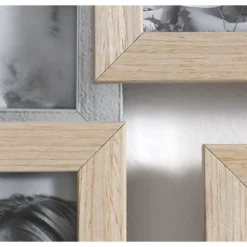 Random 10fb porta foto in legno massello finitura rovere e argento 70x43cm