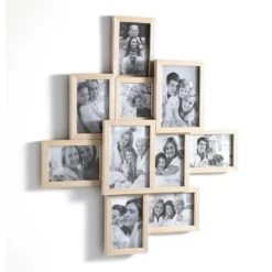 Random 10f porta foto in legno massello finitura rovere 59x65 cm