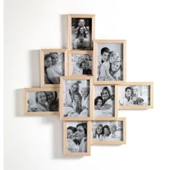Random 10f porta foto in legno massello finitura rovere 59x65 cm