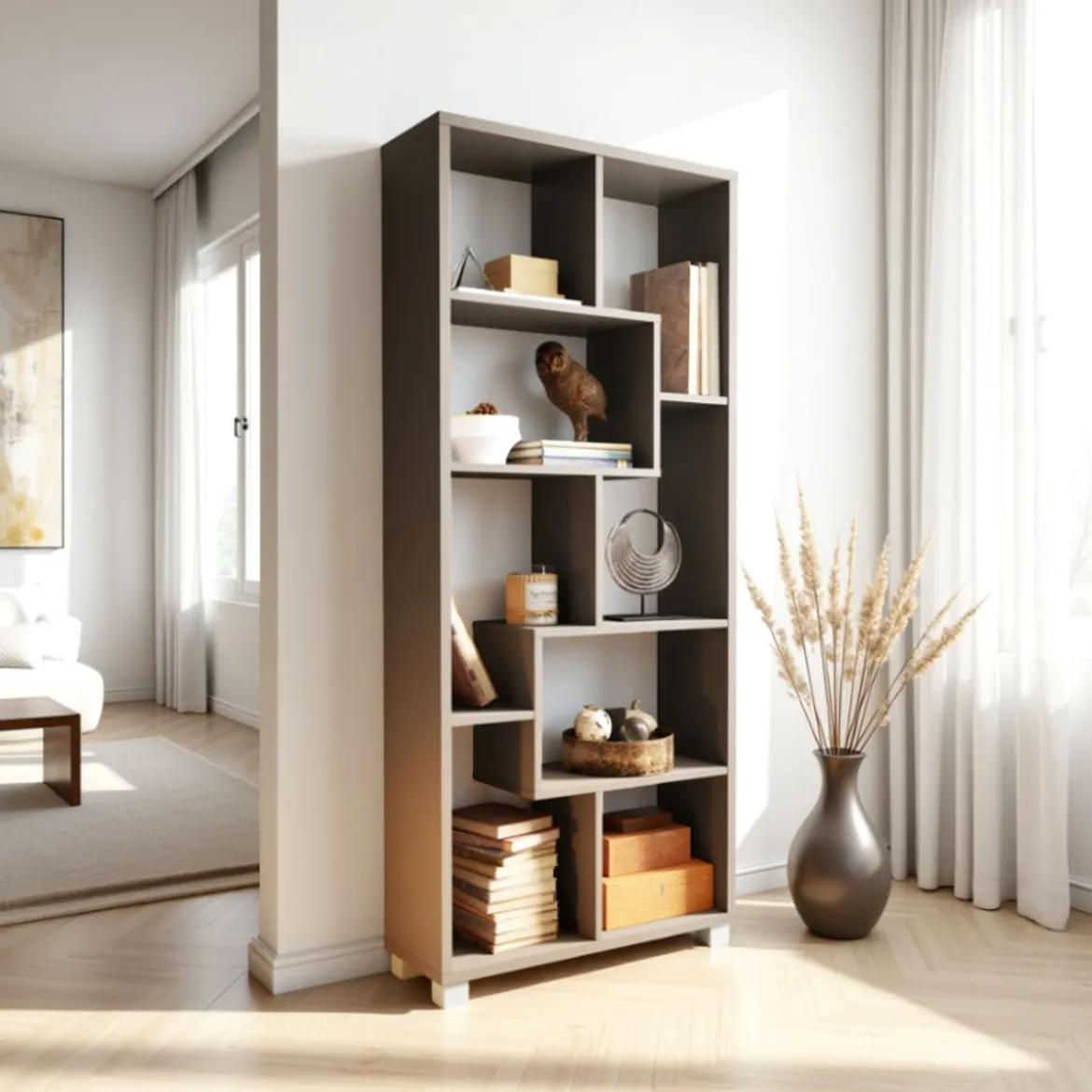 Random grey libreria finitura grigio grafite opaco utilizzo verticale - orizzontale h161 l685 p25