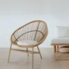 Ras poltroncina in rattan e cotone cm l.90 x p.80 x h.89