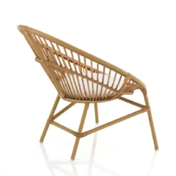 Ras poltroncina in rattan e cotone cm l.90 x p.80 x h.89