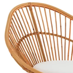 Ras poltroncina in rattan e cotone cm l.90 x p.80 x h.89