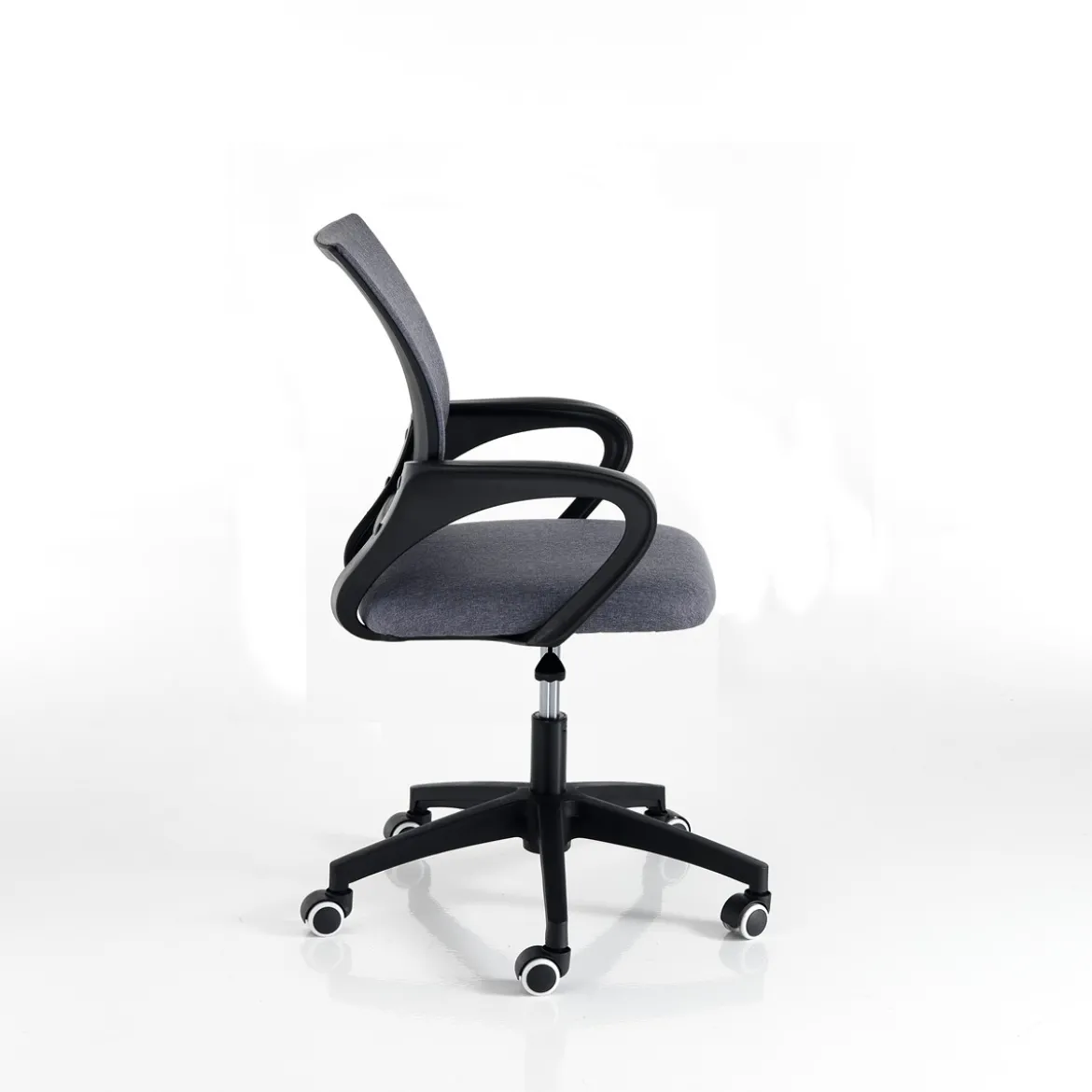 Rik poltrona da ufficio regolabile e girevole in tessuto di colore grigio con ruote 56x56 h85/95 cm