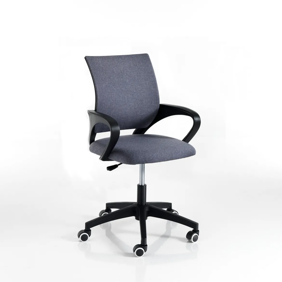 Rik poltrona da ufficio regolabile e girevole in tessuto di colore grigio con ruote 56x56 h85/95 cm