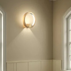 Ring gold applique led in alluminio colore oro satinato d15x7.5 cm