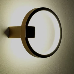 Ring gold applique led in alluminio colore oro satinato d15x7.5 cm