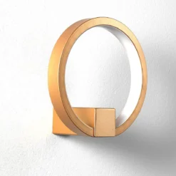 Ring gold applique led in alluminio colore oro satinato d15x7.5 cm