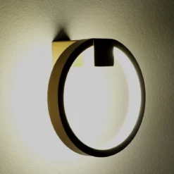 Ring gold applique led in alluminio colore oro satinato d15x7.5 cm