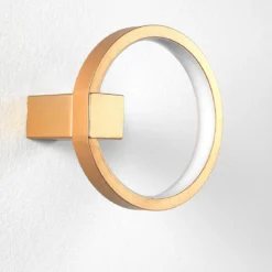 Ring gold applique led in alluminio colore oro satinato d15x7.5 cm