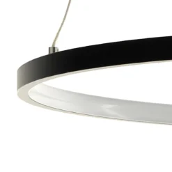 Ring lampadario led in allumino nero opaco con filo regolabile d60 h92 cm