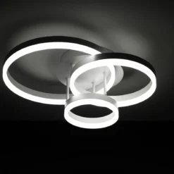 Rings white plafoniera / applique led in metallo bianco opaco 55x40 h19 cm