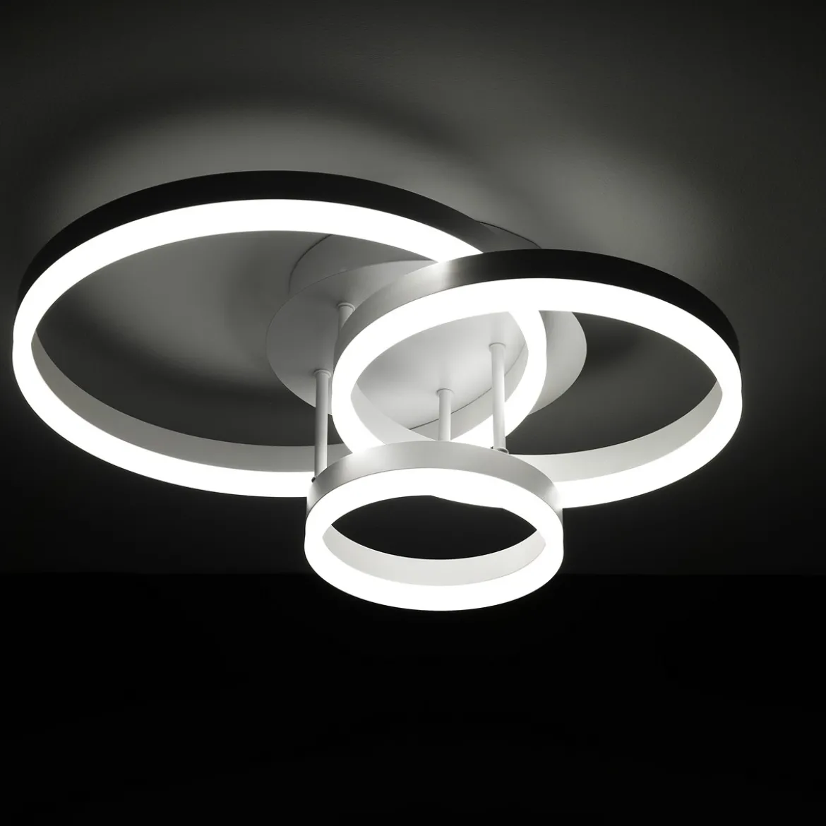 Rings white plafoniera / applique led in metallo bianco opaco 55x40 h19 cm