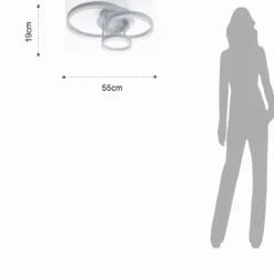 Rings white plafoniera / applique led in metallo bianco opaco 55x40 h19 cm