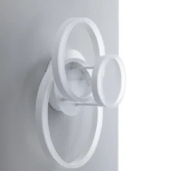 Rings white plafoniera / applique led in metallo bianco opaco 55x40 h19 cm